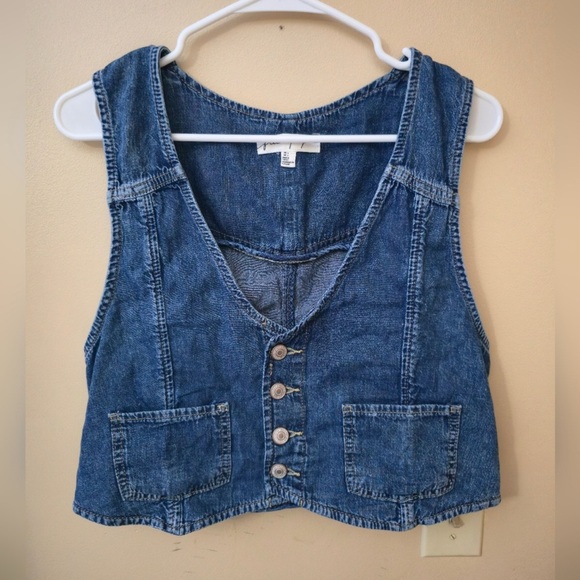 Free People Blue Denim Vest - Picture 1 of 5